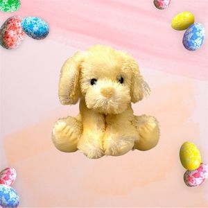 Cute Plush Puppy with Polka Dot Bow